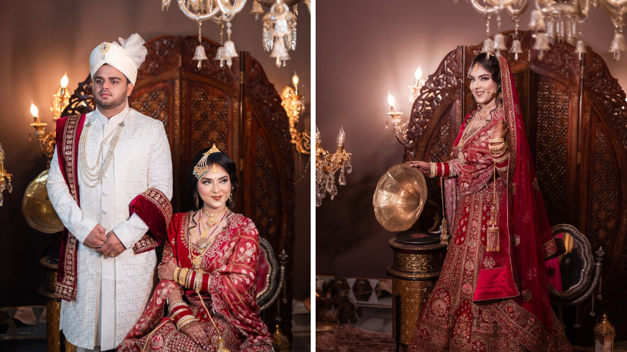Formal bride and groom portrait